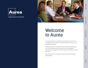 ABOUT AUREA WHAT TO EXPECT Welcome To Aurea