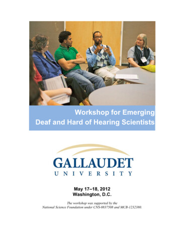 Workshop For Emerging Deaf And Hard Of Hearing Scientists White Paper