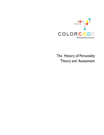 The History Of Personality Theory And Assessment - 