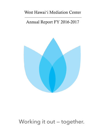 West Hawaiʻi Mediation Center Annual Report FY 2016-2017