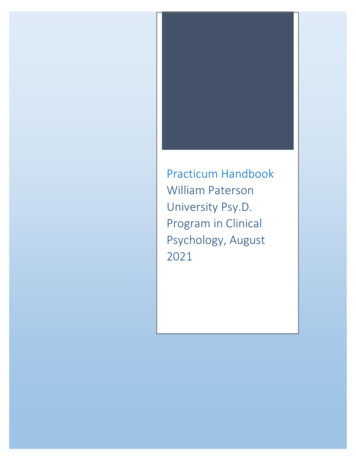 Practicum Handbook William Paterson University Psy.D .
