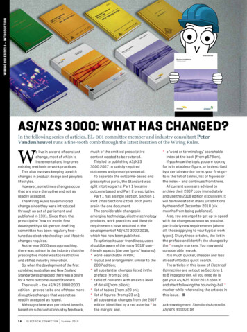 AS/NZS 3000: WHAT HAS CHANGED? - Electrical Connection