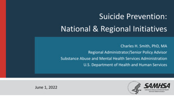 Suicide Prevention: National & Regional Initiatives