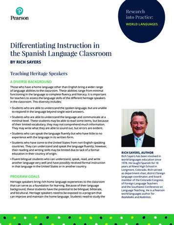 Differentiating Instruction In The Spanish Language 