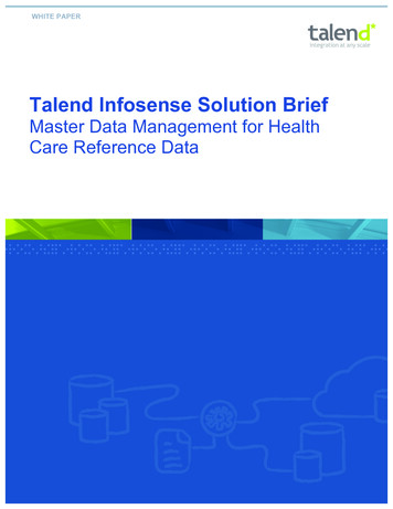 Talend Infosense Solution Brief - Talend Real-Time Open .