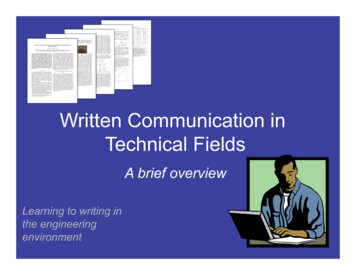 Written Communication In Technical Fields - UWEE
