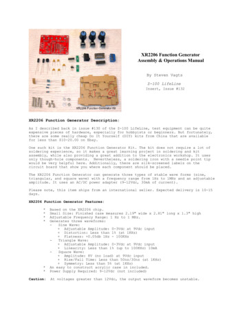XR2206 Function Generator Assembly & Operations Manual
