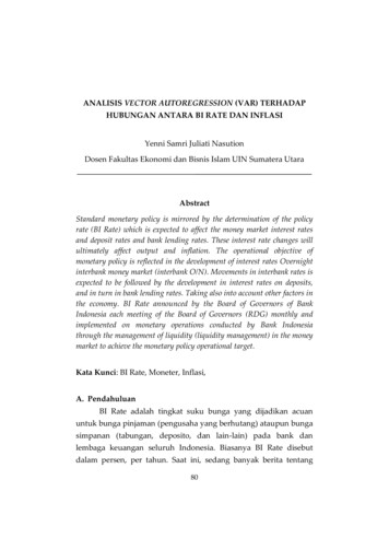 Analisis Vector Autoregression (Var) Terhadap Hubungan Antara Bi Rate .