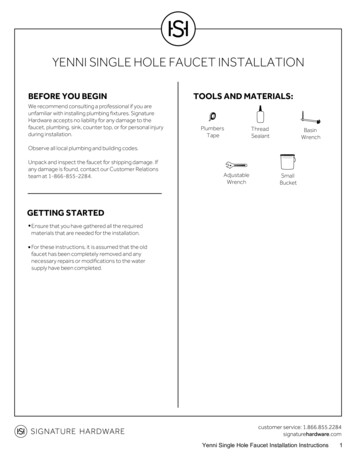 Yenni Single Hole Faucet Installation