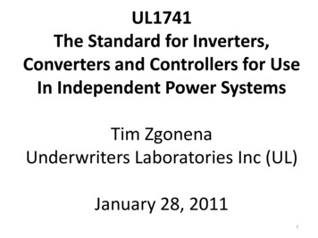 UL1741 The Standard For Inverters, Converters And .