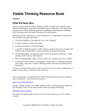 Visible Thinking Resource Book - Weebly