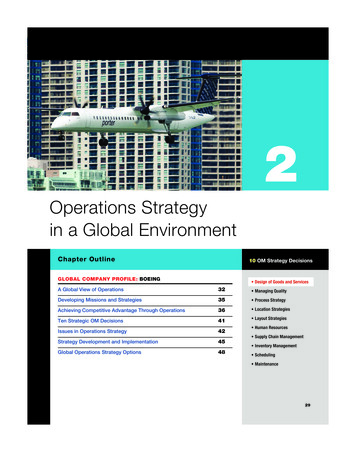 Operations Strategy In A Global Environment - Pearson