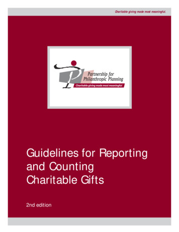 Guidelines For Reporting And Counting Charitable Gifts