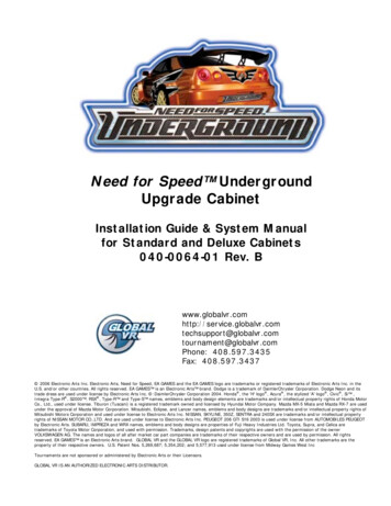 Need For Speed Underground Upgrade Cabinet - GLOBAL VR