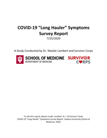 COVID-19 “Long Hauler” Symptoms Survey Report - Go 