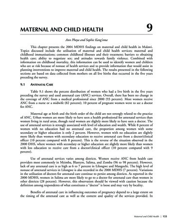 MATERNAL AND CHILD HEALTH 9 - The DHS Program