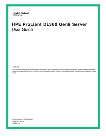 HPE ProLiant DL360 Gen9 Server User Guide - Etilize