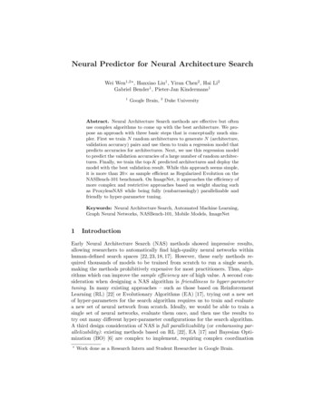 Neural Predictor For Neural Architecture Search - ECVA