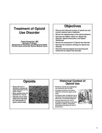 Objectives Treatment Of Opioid Use Disorder