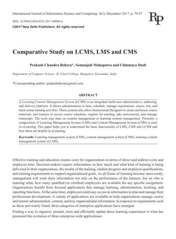 Comparative Study On LCMS, LMS And CMS