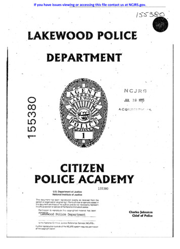 LAKEW()OD' POLICE DEPARTMENT - Office Of Justice Programs