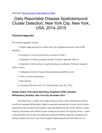 Daily Reportable Disease Spatiotemporal Cluster Detection .