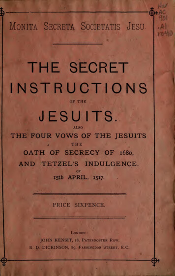 The Secret Instructions Of The Jesuits - IAPSOP