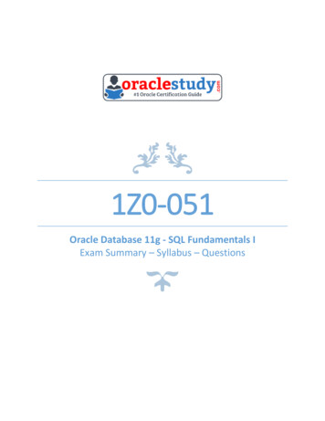 Oracle Database 11g SQL Fundamentals I - Blogs DBExam