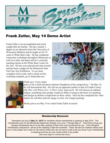 Frank Zeller, May 14 Demo Artist - Minnesota Watercolor S