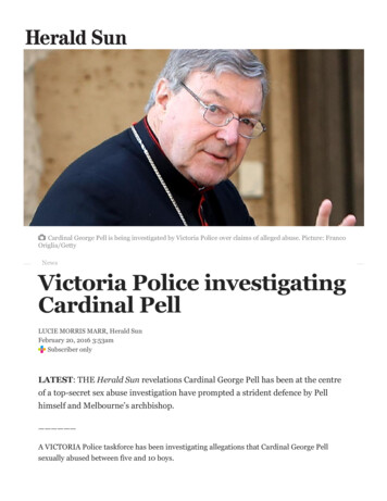 Victoria Police Investigating Cardinal Pell