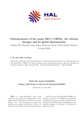 Phylodynamics Of The Major HIV-1 CRF02 AG African Lineages And Its .