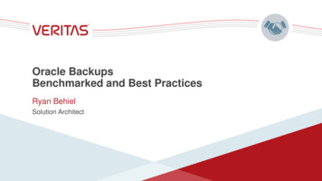 Oracle Backups Benchmarked And Best Practices - COUG