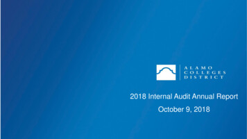 2018 Internal Audit Annual Report - Alamo Colleges District