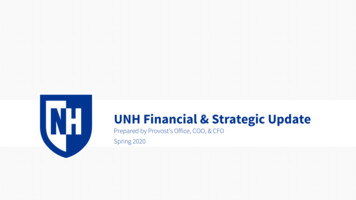 UNH Financial & Strategic Update - University Of New Hampshire