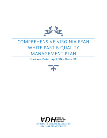 Comprehensive Virginia Ryan White Part B Quality .