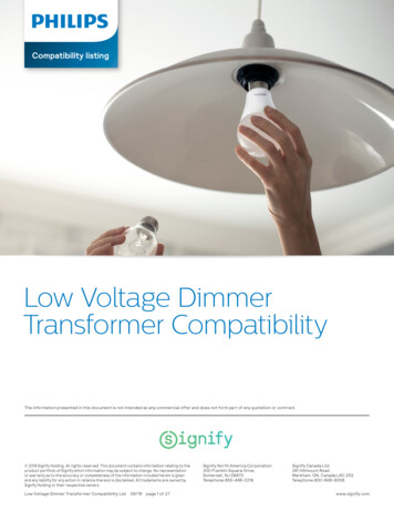 Low Voltage Dimmer Transformer Compatibility - Signify