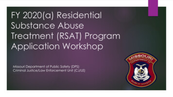 FY 2020(a) Residential Substance Abuse Treatment (RSAT) Program .
