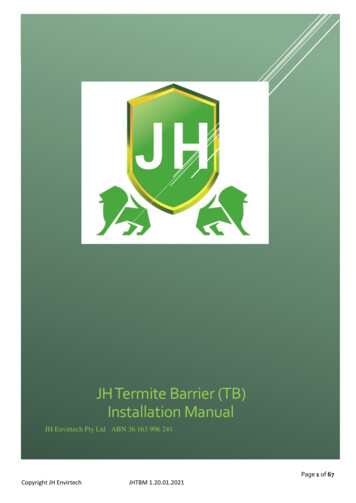 JH Termite Barrier (TB) Installation Manual