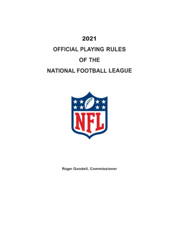 2021 OFFICIAL PLAYING RULES OF THE NATIONAL FOOTBALL 