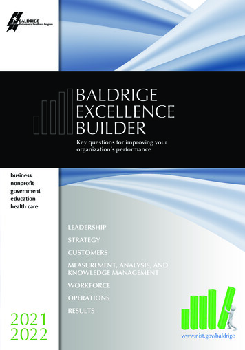 BALDRIGE EXCELLENCE BUILDER - NIST