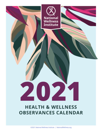 HEALTH & WELLNESS OBSERVANCES CALENDAR - National 