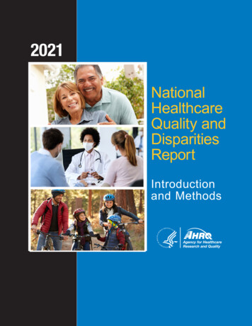 2021 National Healthcare Quality And Disparities Report .