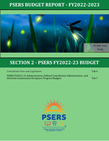 Section 2 - Psers Fy2022-23 Budget
