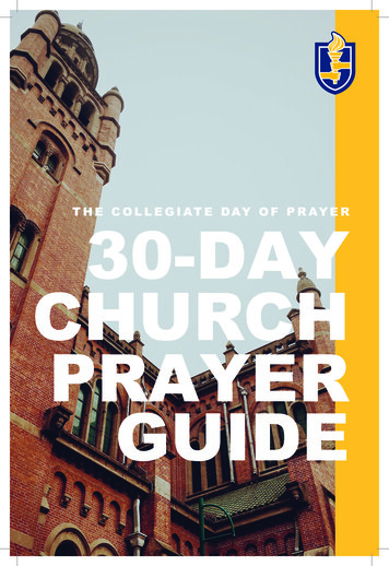 THE COLLEGIATE DAY OF PRAYER 30-DAY CHURCH PRAYER 