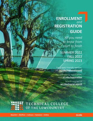 ENROLLMENT REGISTRATION GUIDE - Technical College Of The Lowcountry