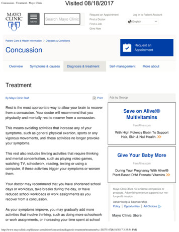 Concussion - Treatment - Mayo Clinic