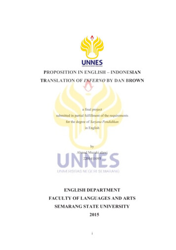 PROPOSITION IN ENGLISH INDONESIAN TRANSLATION OF 
