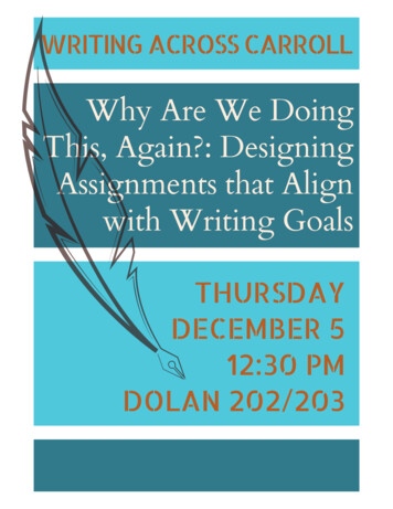 This, Again?: Designing Why Are We Doing - Jcu.edu