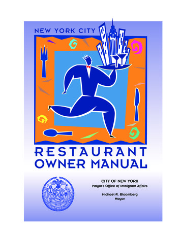 RESTAURANT OWNER MANUAL - New York City