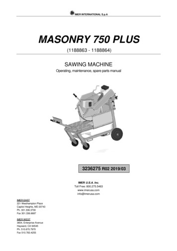Masonry 750 Plus - Imer Usa